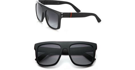 gucci 55mm flat top sunglasses|Gucci men's square frame sunglasses.